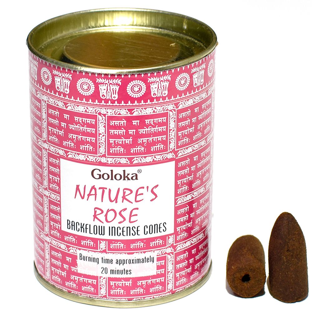 Goloka - Natures Rose Backflow Incense Cones