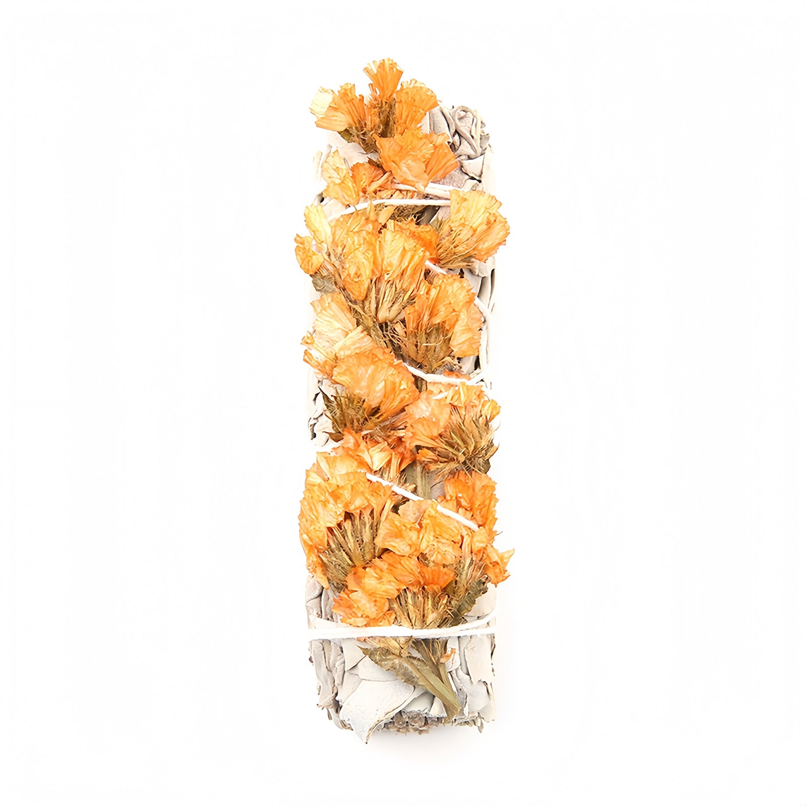 1 bunch Smudge Stick - White Sage with Orange forget-me-not 10cm