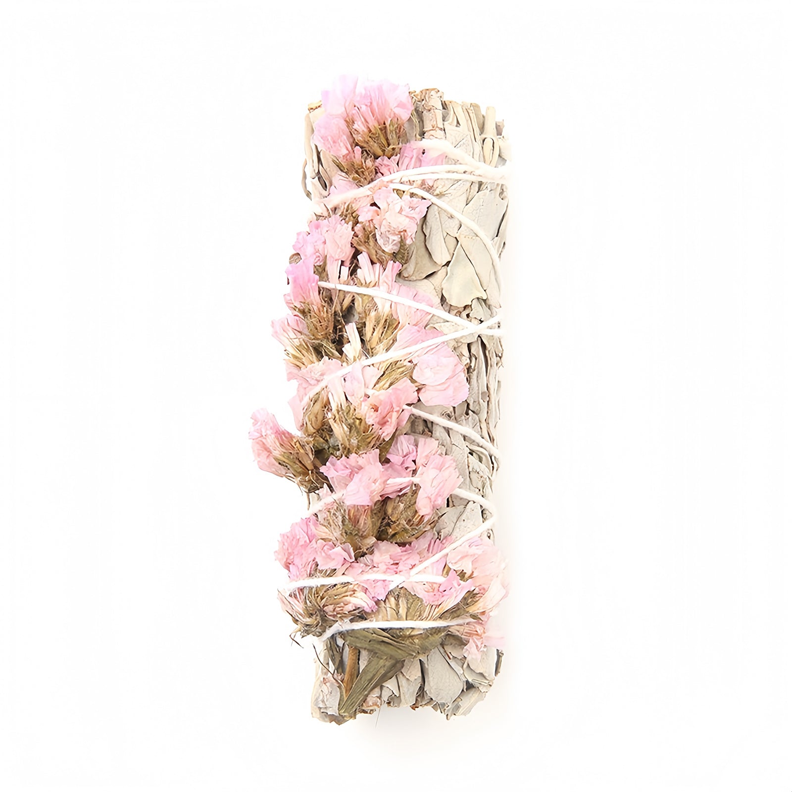 1 bunch Smudge Stick - White Sage with Pink forget-me-not
