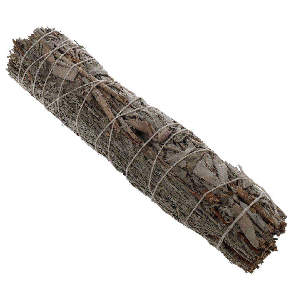 1 bunch SMUDGE STICK - WHITE SAGE & BLUE SAGE 22.5cm