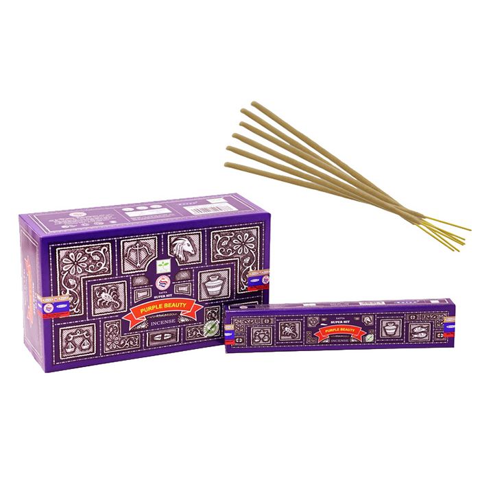 Satya Super Hit Purple Beauty Incense Sticks 15g – Perfumed Masala Incense Made in India