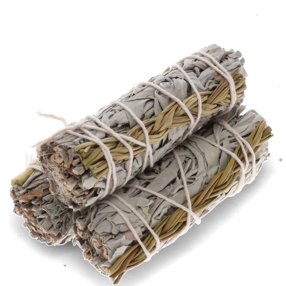 1 bunch SMUDGE STICK - White Sage and Sweetgrass 10cm