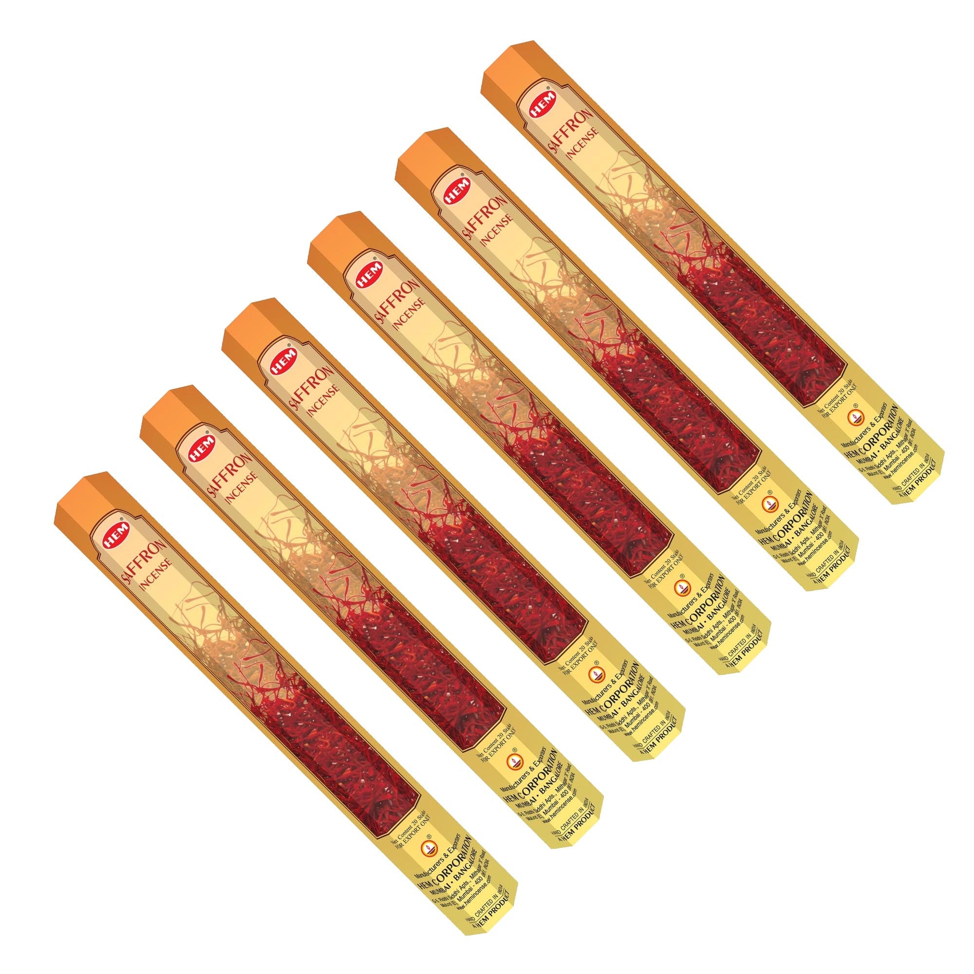 HEM - Hexagon - Saffron Incense Sticks